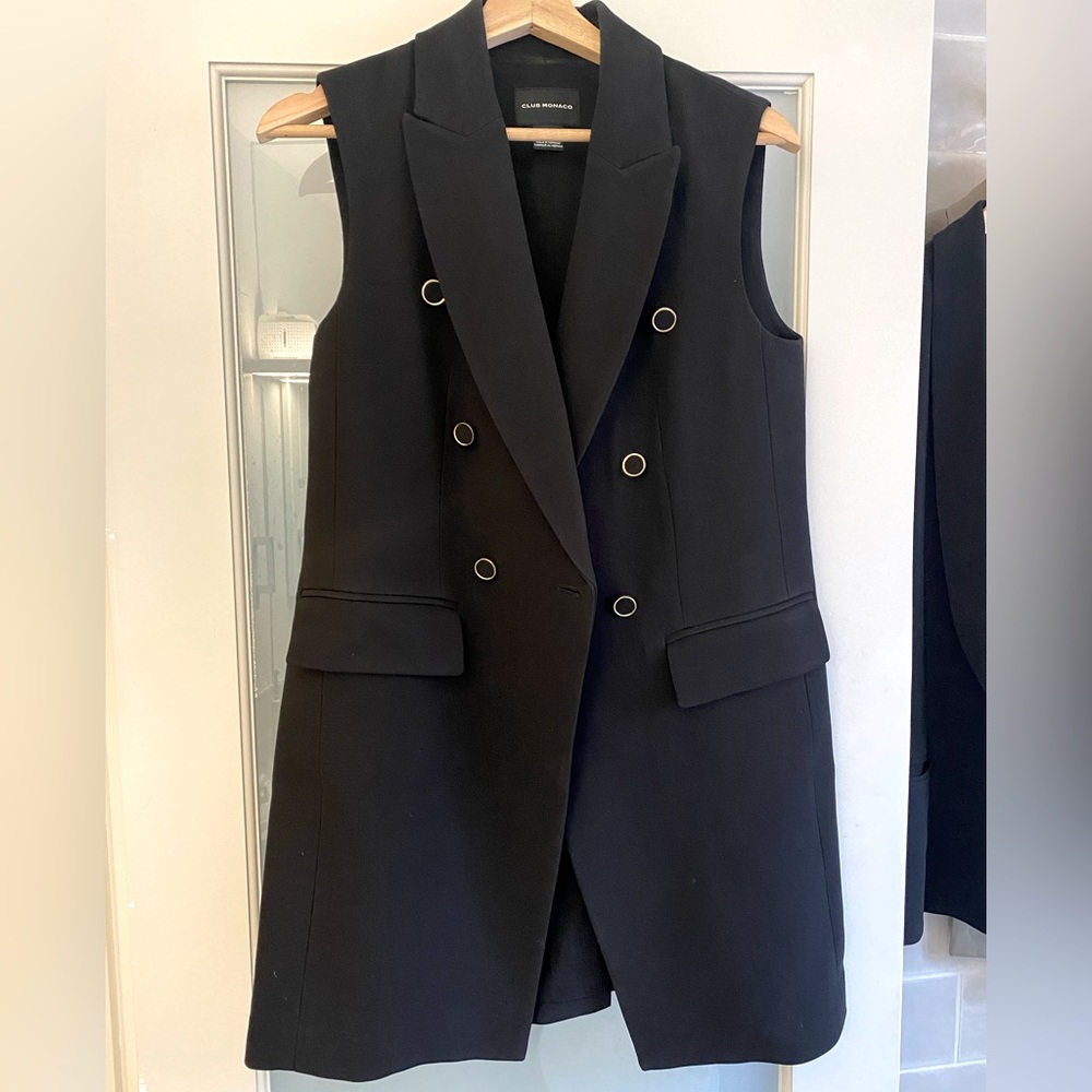 CLUB MONACO blazer vest in black
